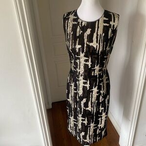Modern Black, Brown and White Sequin Sleeveless Dress